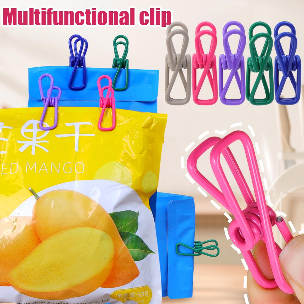 1-50 pièces Clips de Scellage Colorés Pinces à Linge Portables Scellage pour Aliments Snacks Clips de Scellage et de Rangement Pince Métallique Articles Ménagers Cuisine
