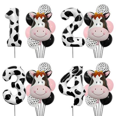Farm Theme Cow Head Aluminum Film Balloon Set Jungle Series Party Birthday Arrangement Decorative Props