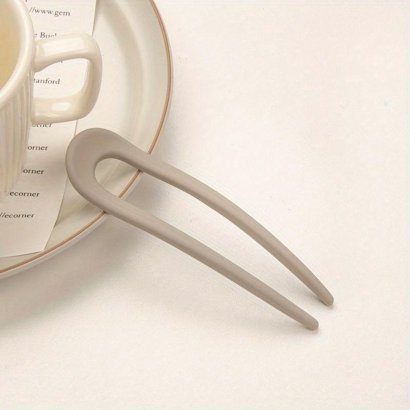 Fashion Candy Color Hair Sticks for Women Shell Hair Clip Pins 1pcs Minimalist U Shape Girls Hairpins Hair Bun Maker Headwear