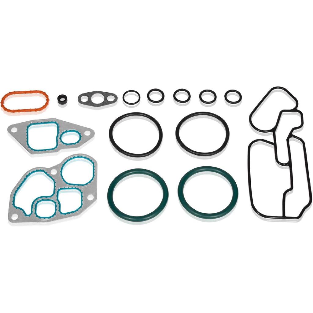 Oil Cooler Mounting Gasket Kit Compatible with Navistar International 1993-1997 DT466E Engines Replace for 1823182C95 1823182C94 1823182C93