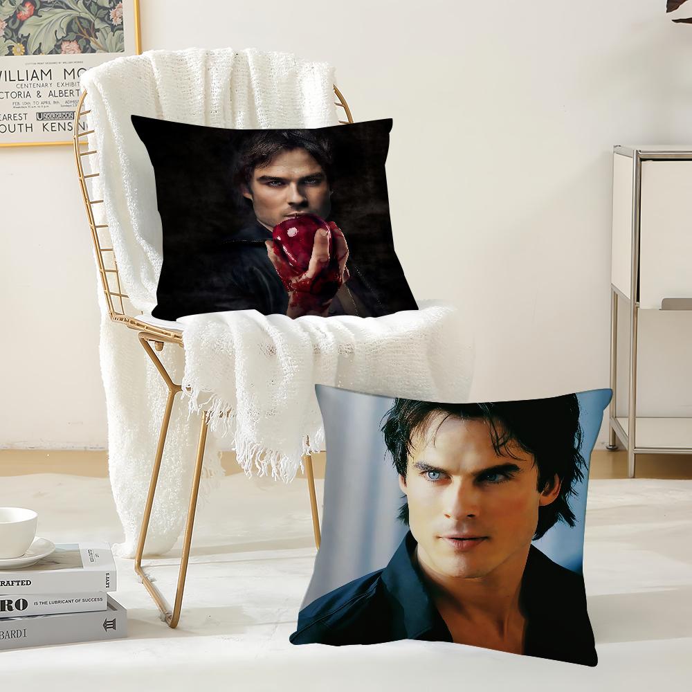 TV The Vvampire Ddiaries Damon Salvatore Pillow Case Suitable For Bedrooms Living Rooms Cars Home Decoration