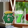 St. Patrick's Day Acrylic Hanging Ornament - Money Pot & Beer Pattern, 67 Unique Pendants/Drops/Finials, Ideal Festival Gift for Friends & Family