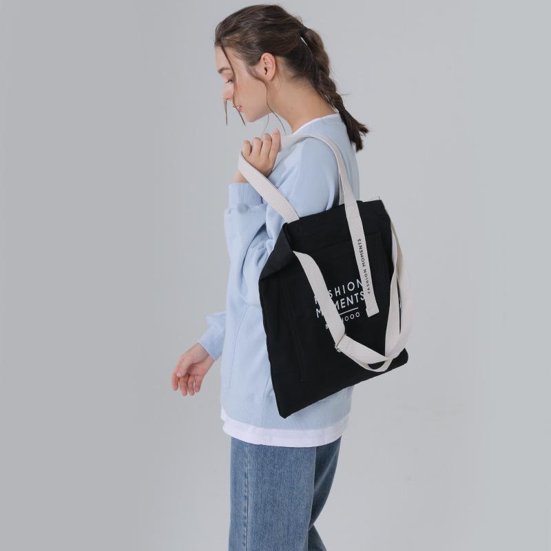 Student canvas bag Women's lazy style literary and leisure cloth bag Large capacity shoulder bag Tote bag