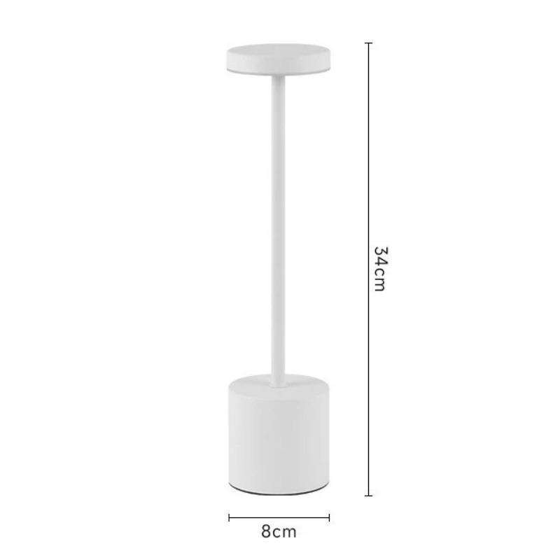 3 Colors Rechargeable Alloy Cordless LED Table Lamp Touch Switch Night Light Nordic Style Home Bar Restaurant Ambiance Desk Lamp