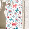 Blue Butterfly Flower Cluster Anti-Fall Transparent Case for iPhone 14/15/16/17 Pro Max Series