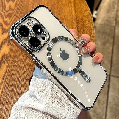 Luxus Kabellose Lade Magsafe Handyhülle Für iPhone 15 14 13 12 11 16 Pro Max Plus Transparent Magnetische Bumper Abdeckung