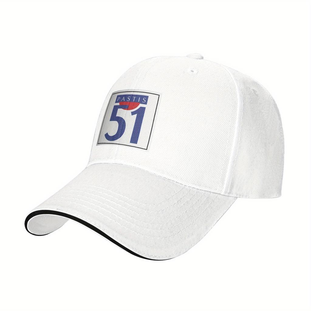 Adjustable PASTIS 51 Logo Casual Sandwich Baseball Cap  Black Polyester Breathable Machine Washable Professional Dry
