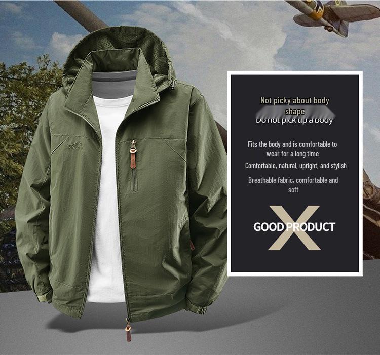 Men's Waterproof Windproof Hooded Jacket for Spring/Autumn - Style 8817