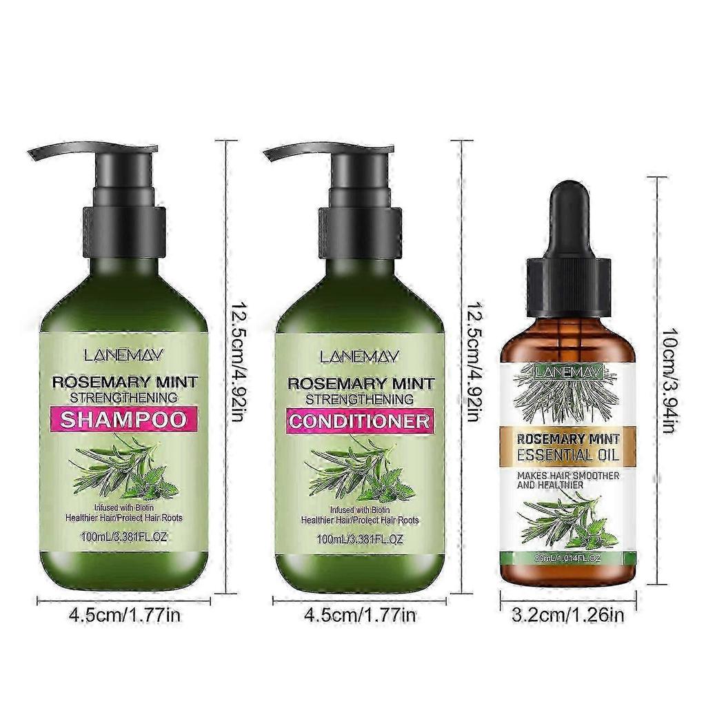 Rosemary Mint Set for Hair Growth,Hair Strengthening Serum for Dry Damaged Hair,Hair Loss Treatment & Thickens Hair,Scalp Care Promotes Hair Thickness