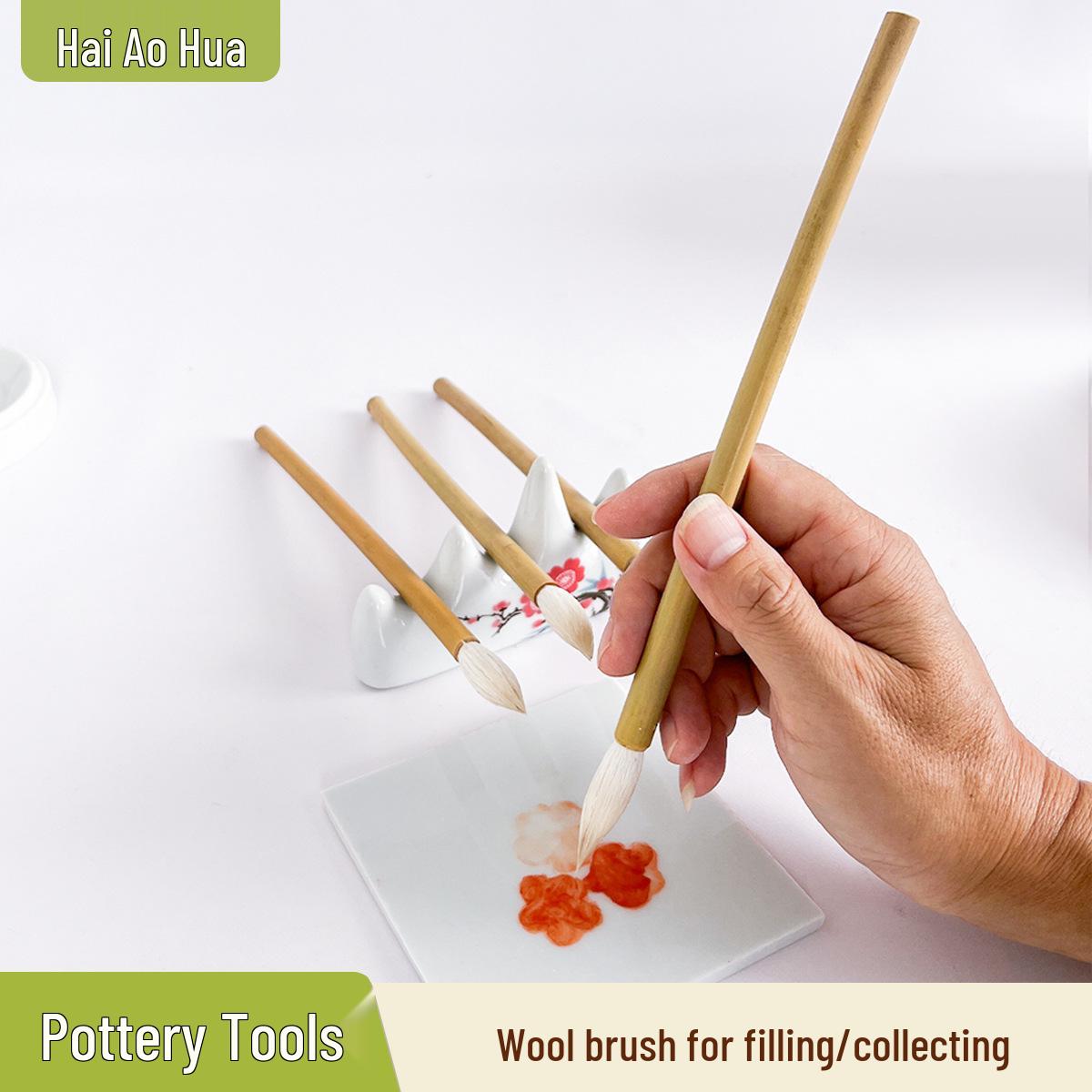 Ceramic Pastel Underglaze Painting Brush - Sheep Hair Tile Coloring Brush