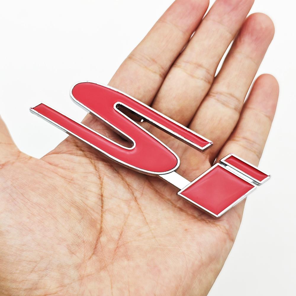 3D Metal Black Red Car Front Grille Emblem SI Logo Badge Side Fender Rear Trunk Sticker For Honda Civic Jazz Styling Accessories air256