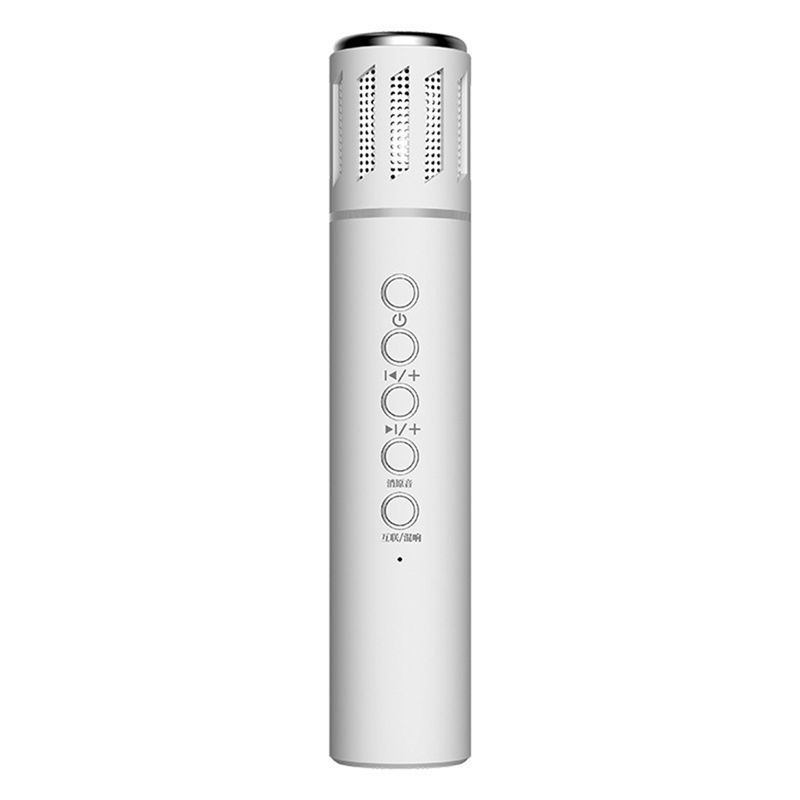 

M-Modern-Wireless Bluetooth Microphone Bluetooth Microphone Portable Hand-Held Colorful Light Home KTV Karaoke White білий