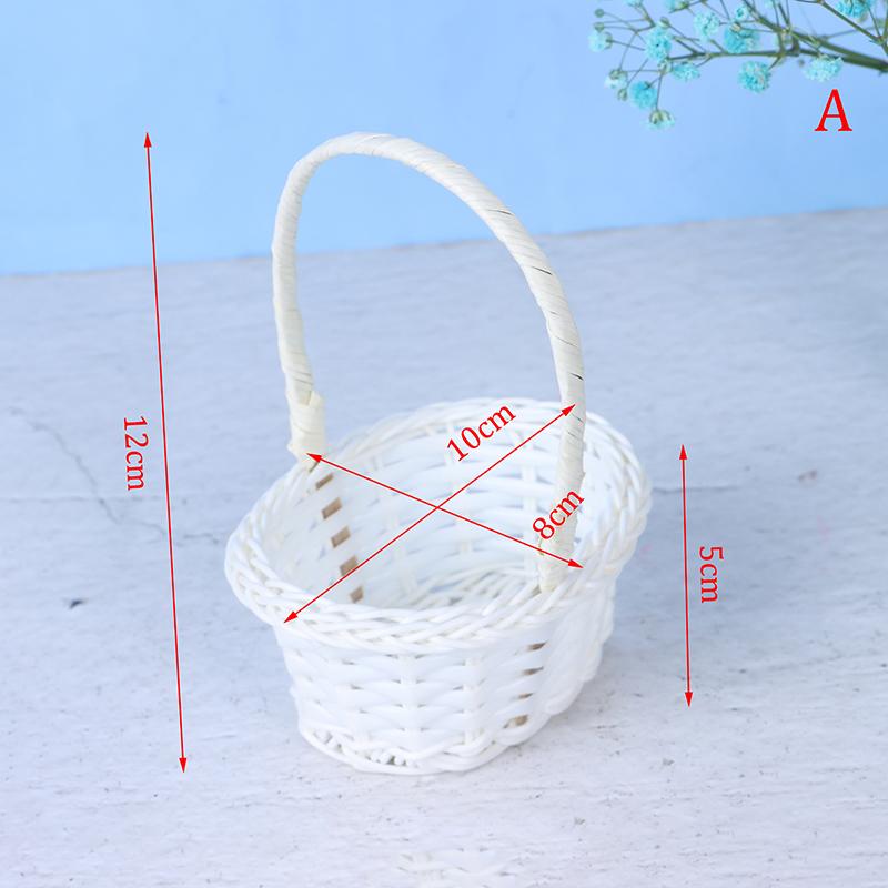 1Pcs Rattan Woven Exquisite Pastoral Style Portable Flower Basket