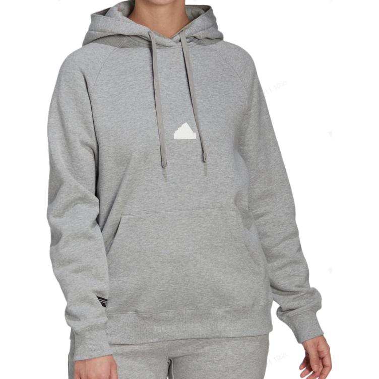 Adidas Solid Color Simple Sports Pullover Hoodie Long Sleeve Sweatshirt Women Tops Light-Grey HG4358