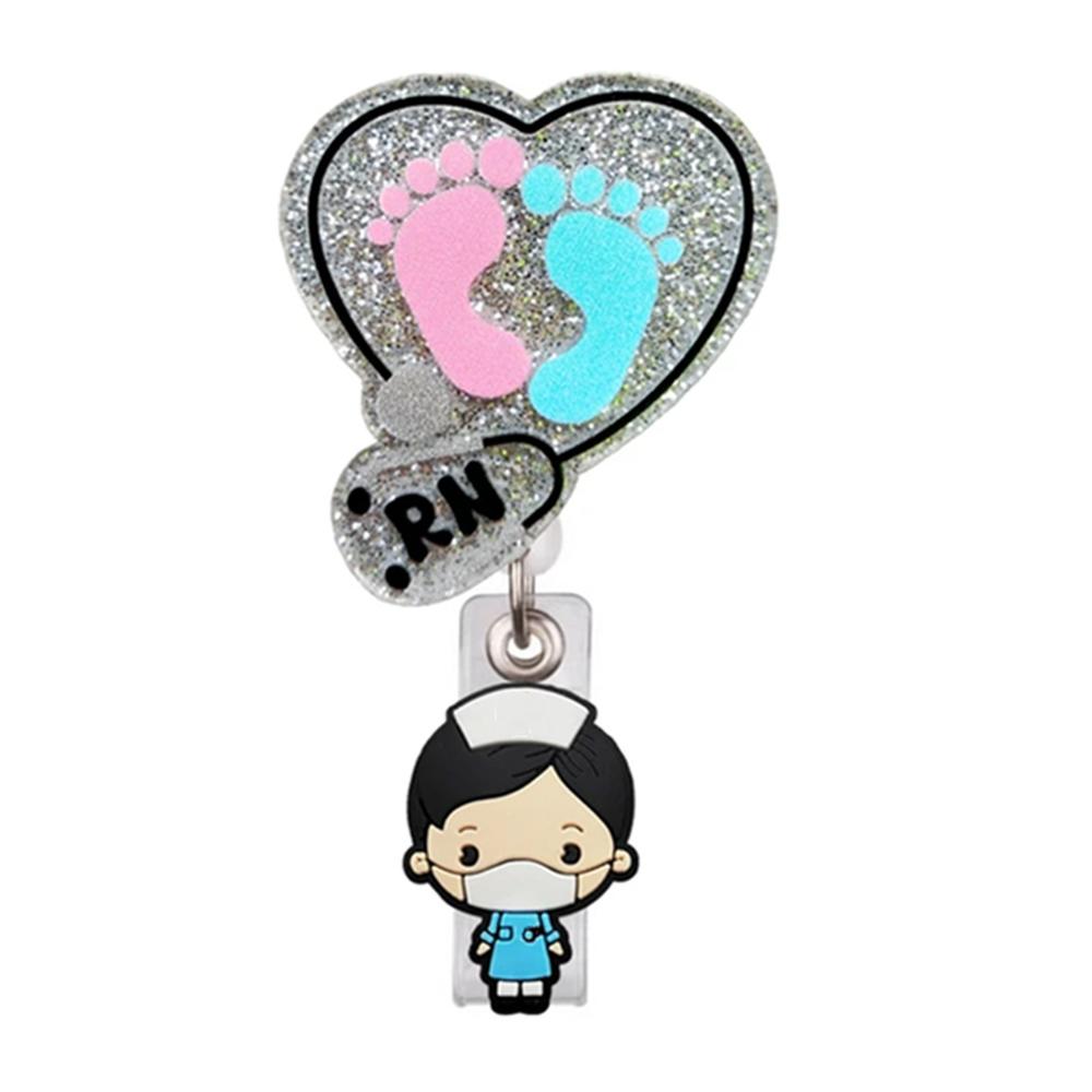 

New Acrylic Retractable Nurse Badge Reel Pocket Watches Clip Hang Clockfashion Medical Doctor Id Card Holder Lanyard