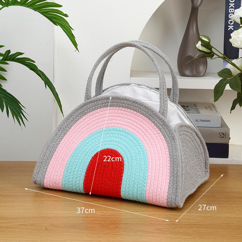 Cotton Rope Woven Tote Baby Diaper & Storage Bag