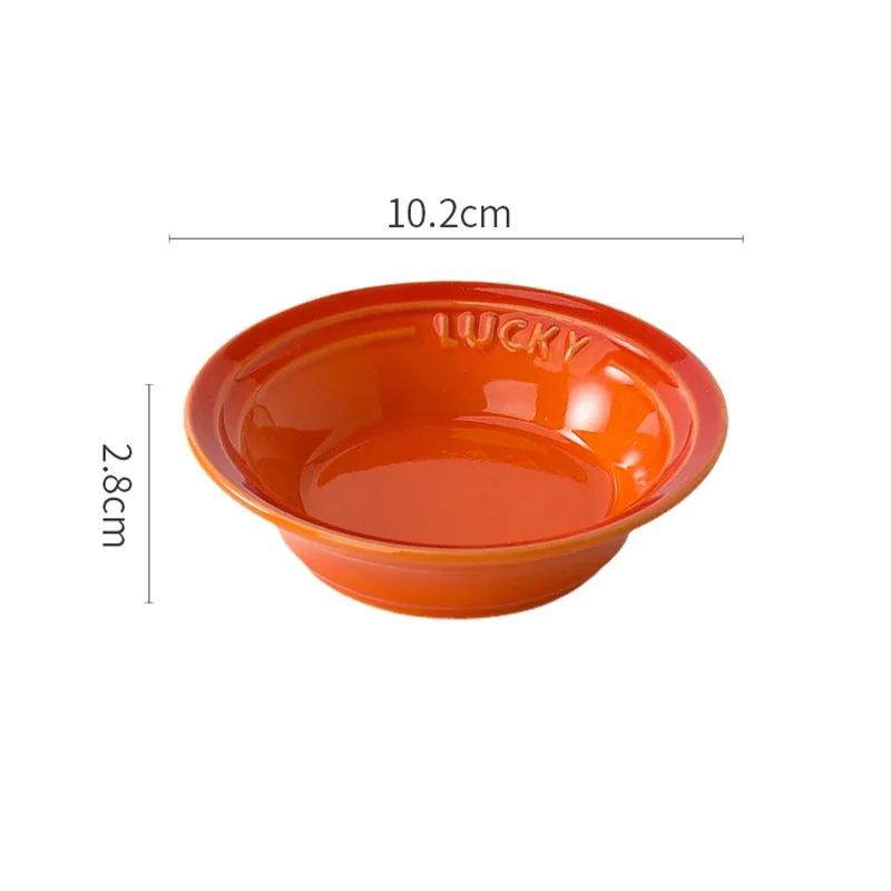 Ceramic Small Round Dishes Household Appetizer Plates for Snacks & Dipping Sushi Soy Sauce Vinegar Saucer Kitchen Tableware