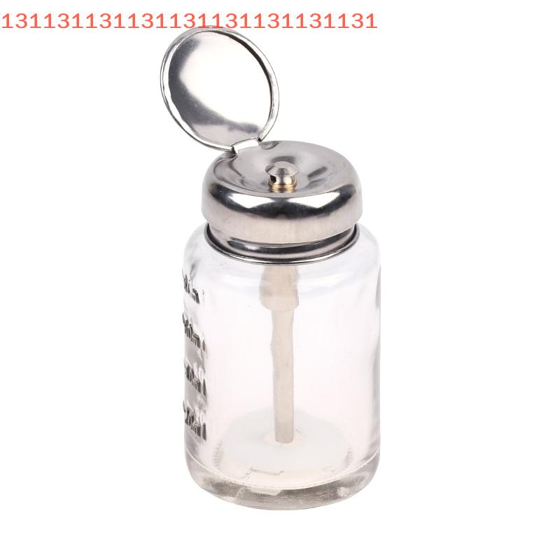 Dispenser Pump Bottle for Nail Polish Down Push Remover Bottles Empty Pumping Jar Airless Press Manicure Clear Liquid Makeup