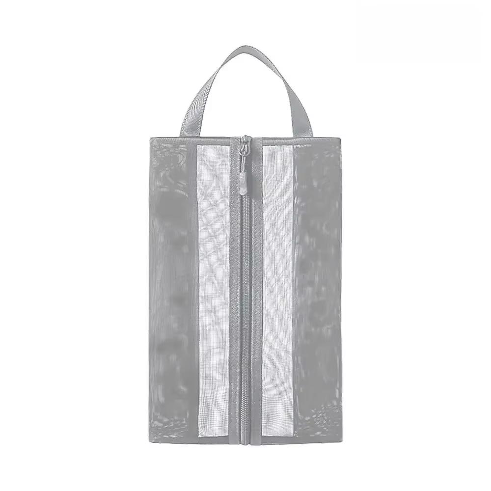 

1PC Multifunction Portable Shoe Storage Bag Nylon Mesh Laundry Toiletry Pouches for Home Travel Organizers Dustproof M світло-сірого кольору