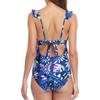 CHARMLEAKS Damen Einteiler Badeanzug mit Rüschen und Cut-Outs, Riemchen-Monokini, Bademode, Badeanzüge