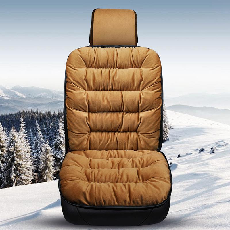 WTEMPO Silk Cotton Car Seat Cushions Winter  Soft Solid Color Cushion Warm Comfortable Mat for Car Truck SUV RV