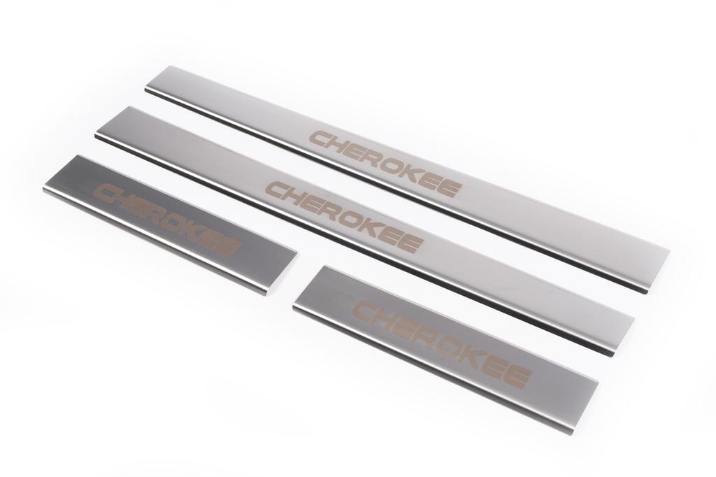 Door Sills Carmos V1 (4 Pcs, Stainless Steel) for Jeep Cherokee/Liberty 2007-2013
