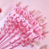 8pcs Shimmer Effect Pink Bow Straws Durable Material Sparkle Straws  Themed Events