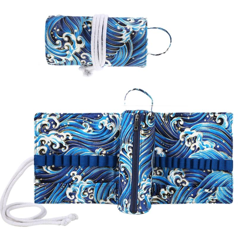 Oxford Cloth Crochet Hook Organiser Knitting Needle Storage Case For Knitting Tool and Crochet Craft Accessories Storage