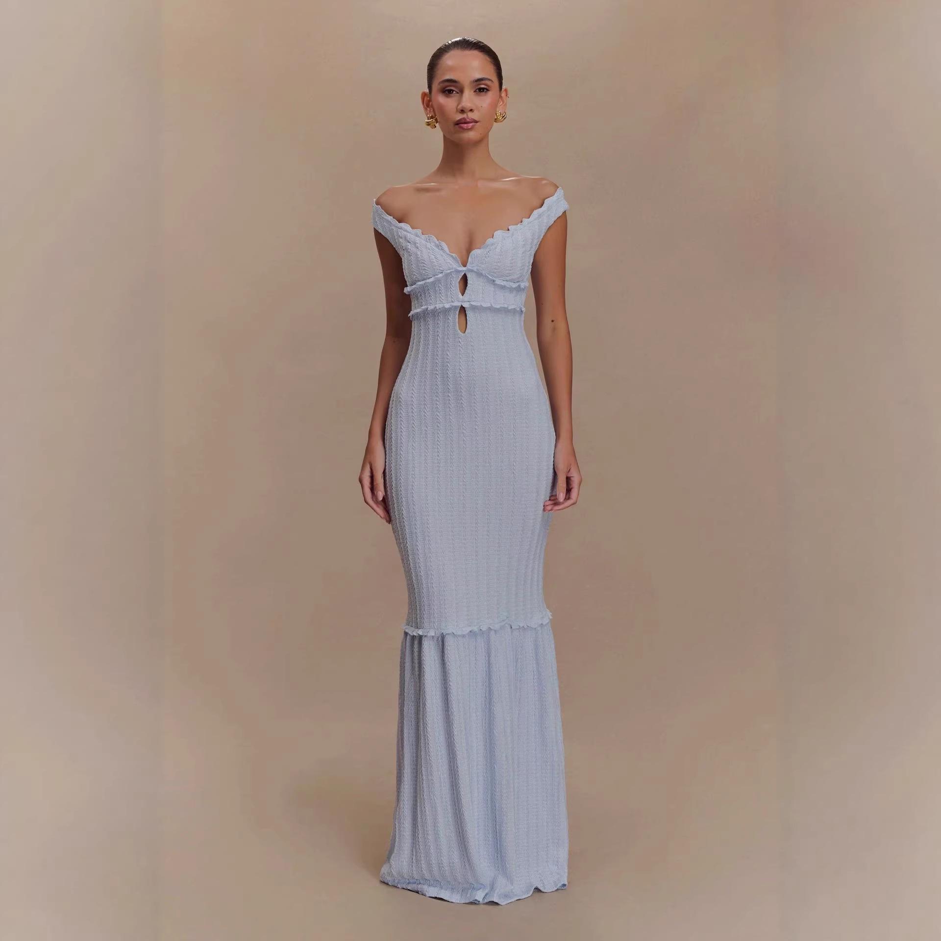 Cross2026 V-Neck Backless Lace-Up Slim Fit Dress - European Style Women s Spring/Summer Fashion. S светло-фиолетовый