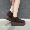 Cattle suede thick-soled short boots women's early autumn matte leather inner height increase women's boots soft leather Martin boots spring thin