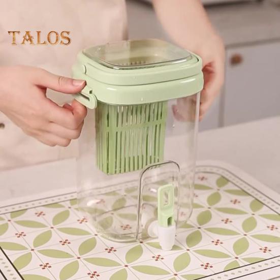 Dozator de apă cu robinet, ulcior de suc de vară fără BPA pentru frigider, 5L, etanș, pentru ceai cu gheață și fructe, infuzor, recipient de băuturi de mare capacitate pentru