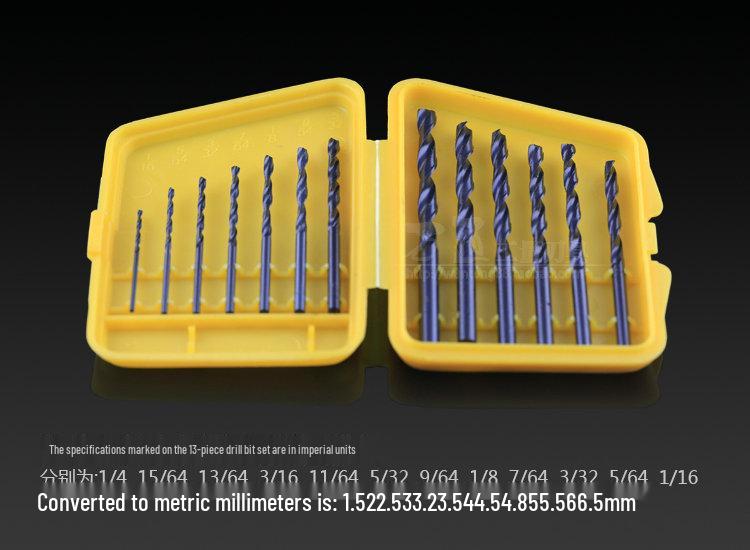 Twist & Straight Shank Drill Bit Set: 1.5-13mm Range