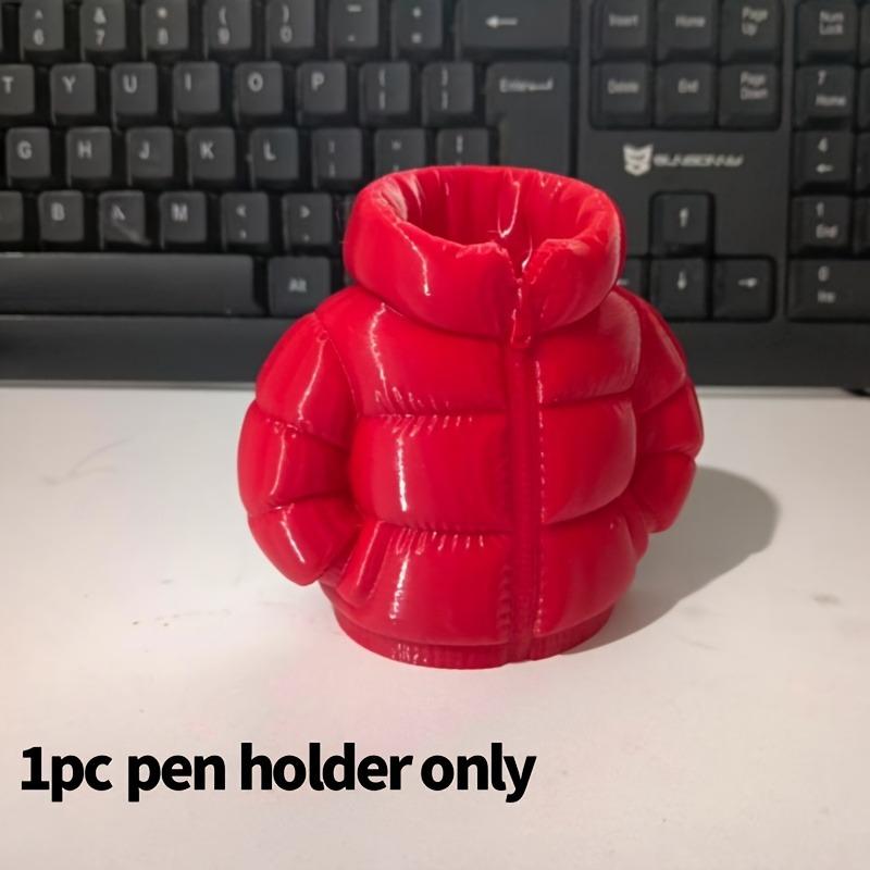 

Creative down jacket shaped plastic pen holder 1pcs красный