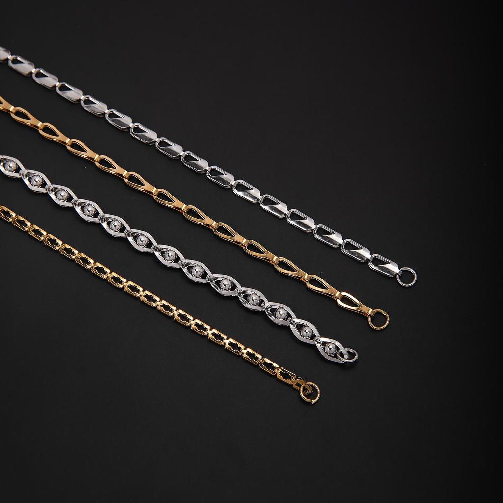 Elegant Multi-Style Double-Layer Hollow Chain Stainless Steel Jewelry