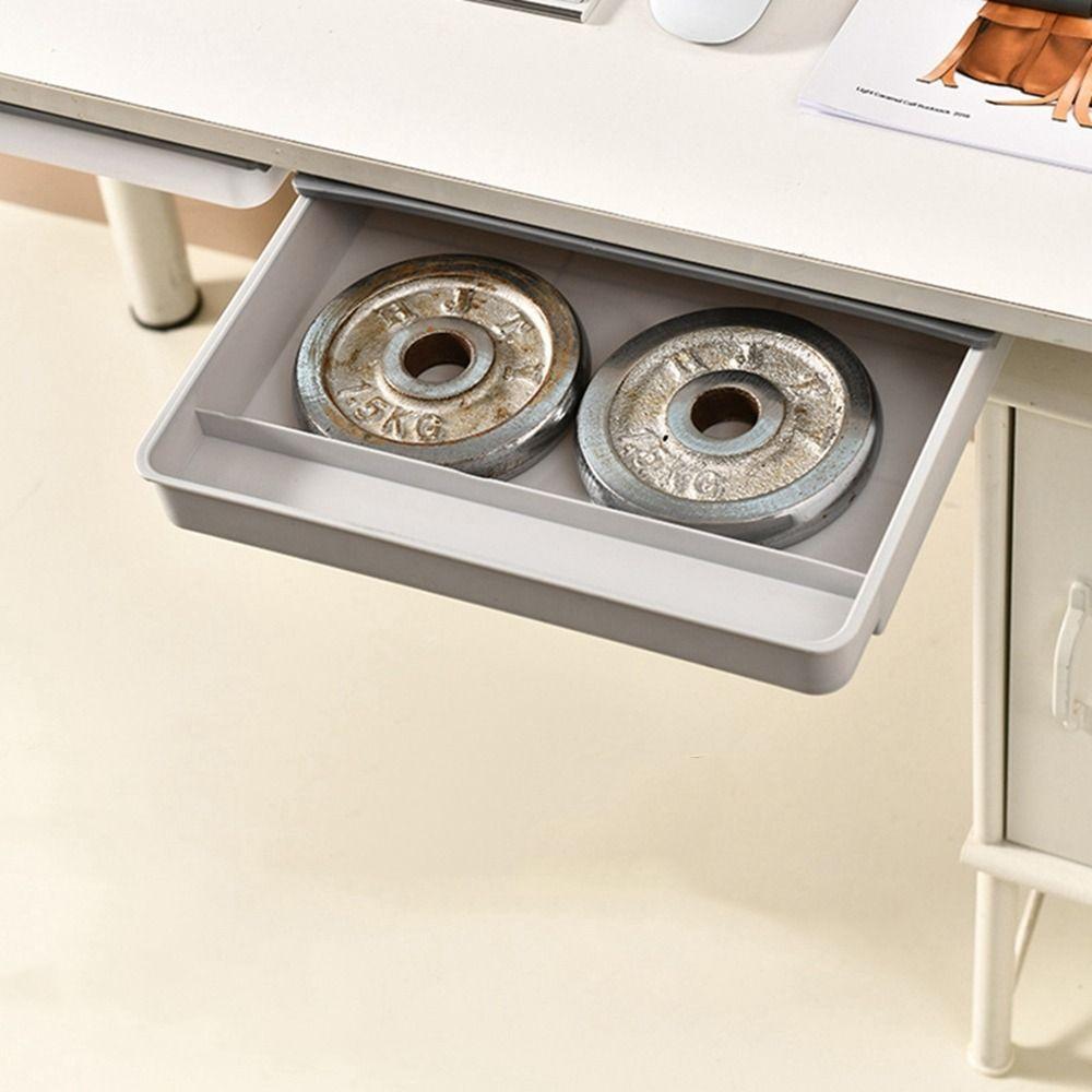 Invisible Under Desk Drawer Plastic Pencil Tray Durable Stationery Organizer  Bedroom