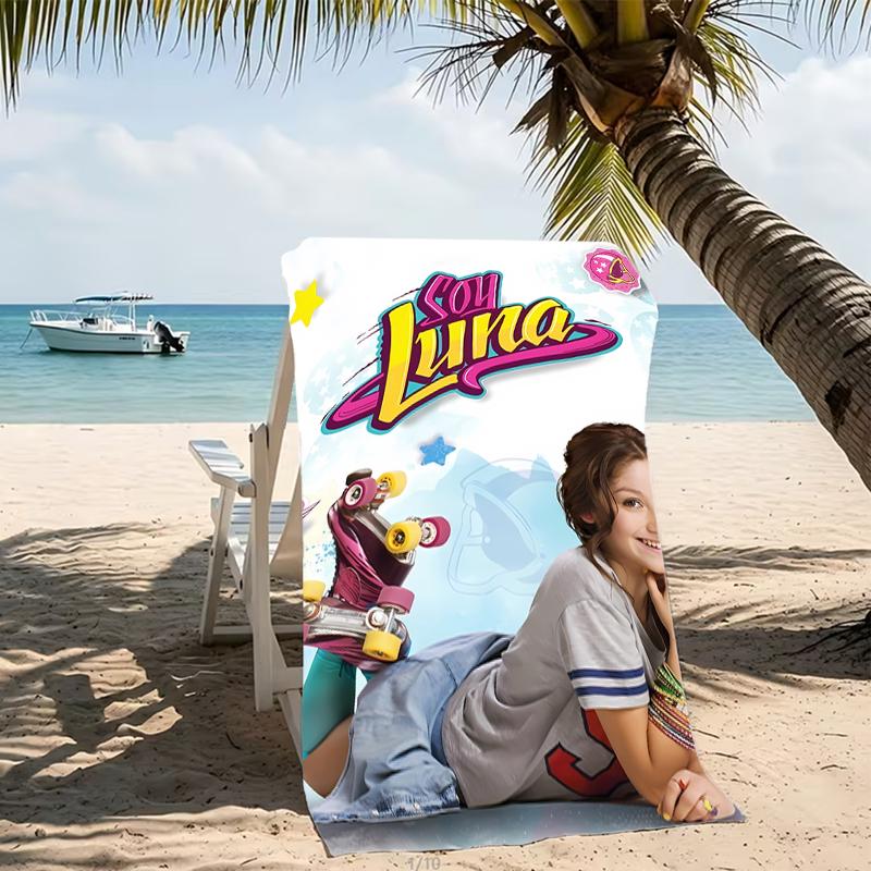 Beach Towel with Soy Luna Pattern - soft,absorbent,machine washable Lightweight&Modern,swimming,Travel Essentials