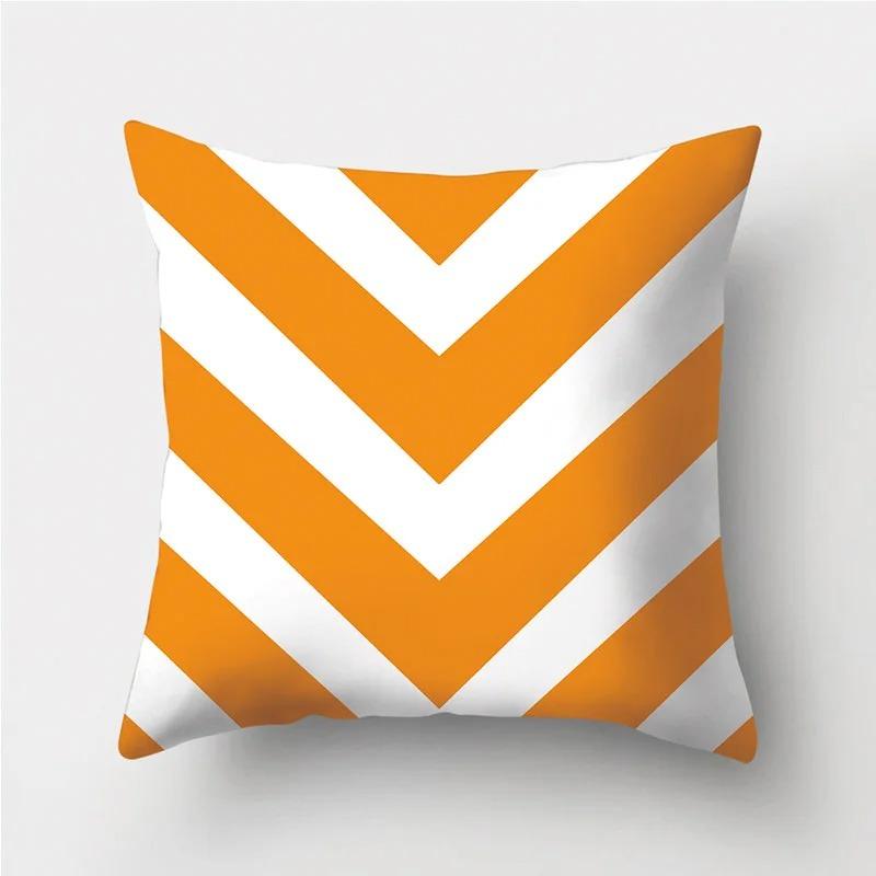 Orange Warm Color Irregular Pattern Series Pillowcases Geometric Striped Pillowcases Sofa Car Sofa Living Room Decoration