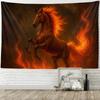 Horse Tapestry Oil Painting Wall Hanging Polyester Fiber Fabric Decorative Background Poster for Living Room Bedroom Office