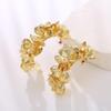 Europäische und amerikanische Retro 3D Blumen C-förmige Ohrringe - Damen Exaggerated Style Schmuck