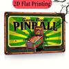 Spielzimmer Flipperautomat Metallschild Retro Blech Wandkunst Eisen Dekorative Plakette für Bar Unterhaltungsraum Heimkino
