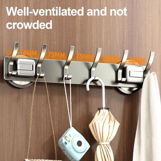 Bathroom Hook with Stable Suction Space Aluminum Tool-Free Installation Wall-mounted Heavy-duty Bathroom Hanger