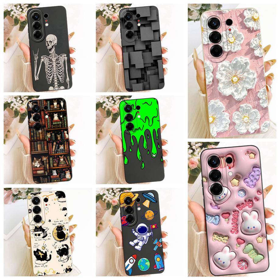Soft Silicone Phone Case For Tecno Camon 50 Pro 4G Black Cat Cartoon Dragon Animals Pattern Bumper For Camon 50Pro CN5c Cover