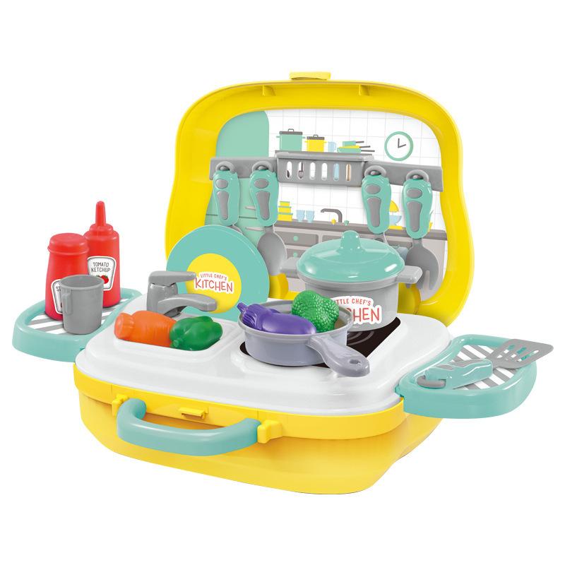 Children'S Kitchen Play Home Accessories Toy Set Doctor Girl Dressing Desk Tools Hand-Held Suitcase Toys