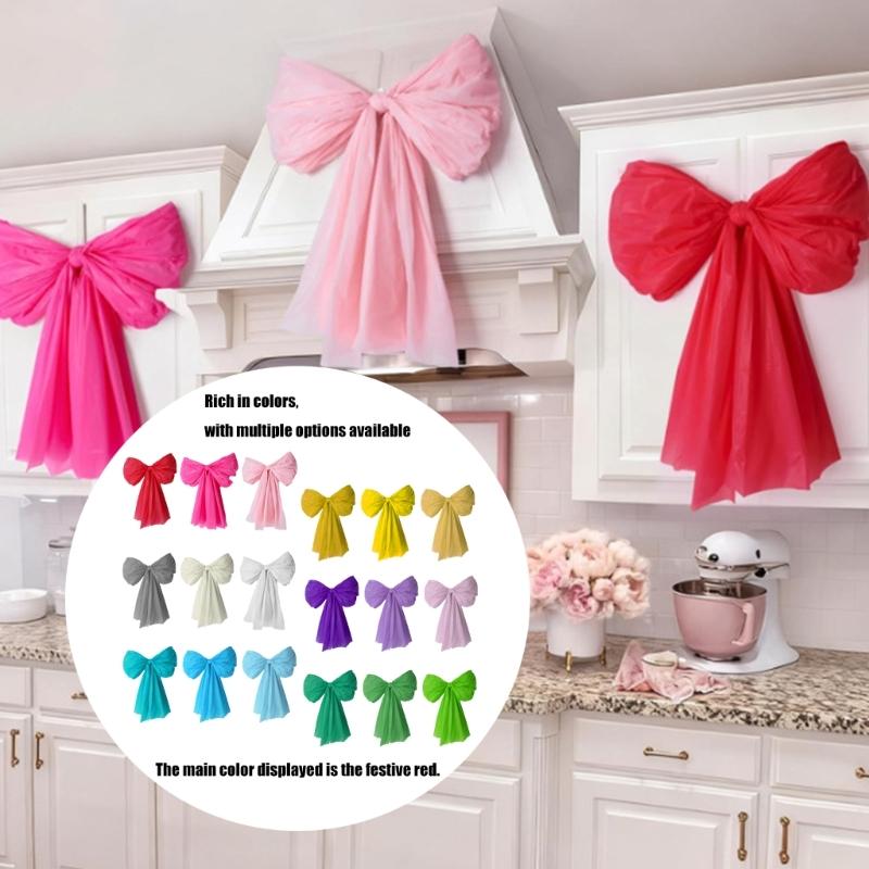 Pack of 6 Durable Efficient Plastic Large Wall Bows Designed for Long Time Celebration and Event Decors Applications