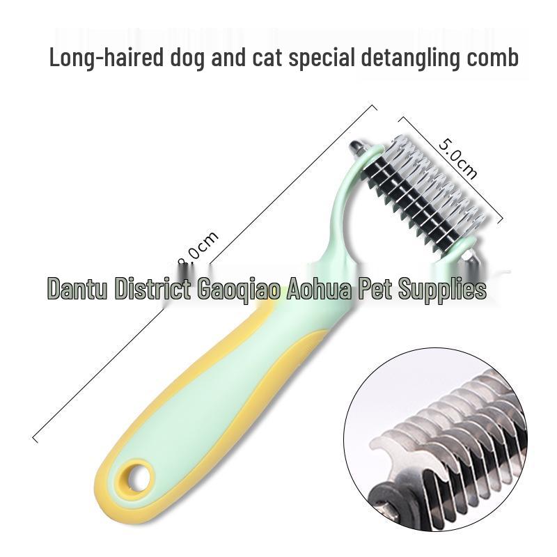Dual-Sided Stainless Steel Pet Comb for Hair Removal & Dematting