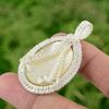 Daughters Day Sale 925 Silver Mother Of Pearl Gemstone New Wire Wrapping Pendant