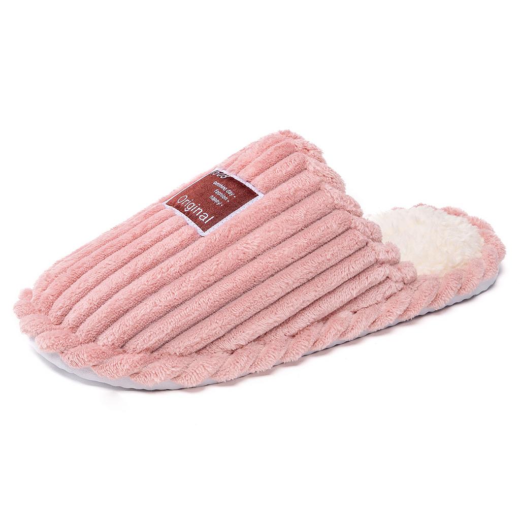 Winter Home New Cotton Slippers, Cross-border Leisure and Comfortable Furniture, Cotton Shoes with Added Velvet On One Foot, Cotton Slippers