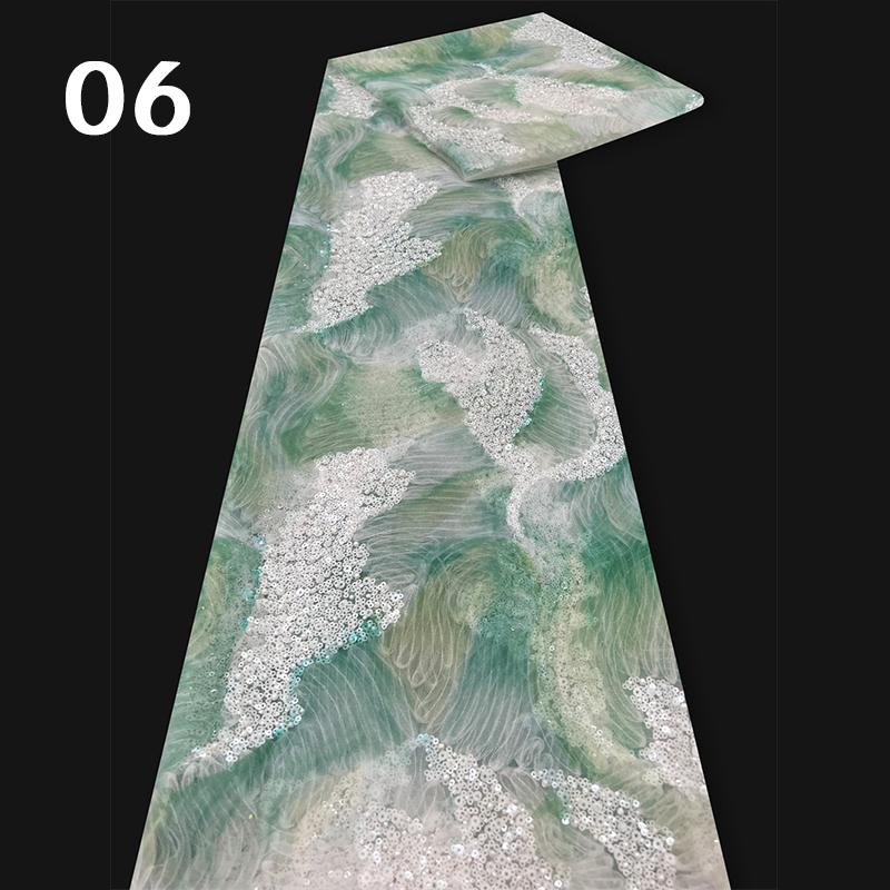 Luxurious Pearl Beaded Embroidery Fabric High Quality Lace Sequin Tulle Lace Designer Fabric For Diy Sewing Dress Clothes