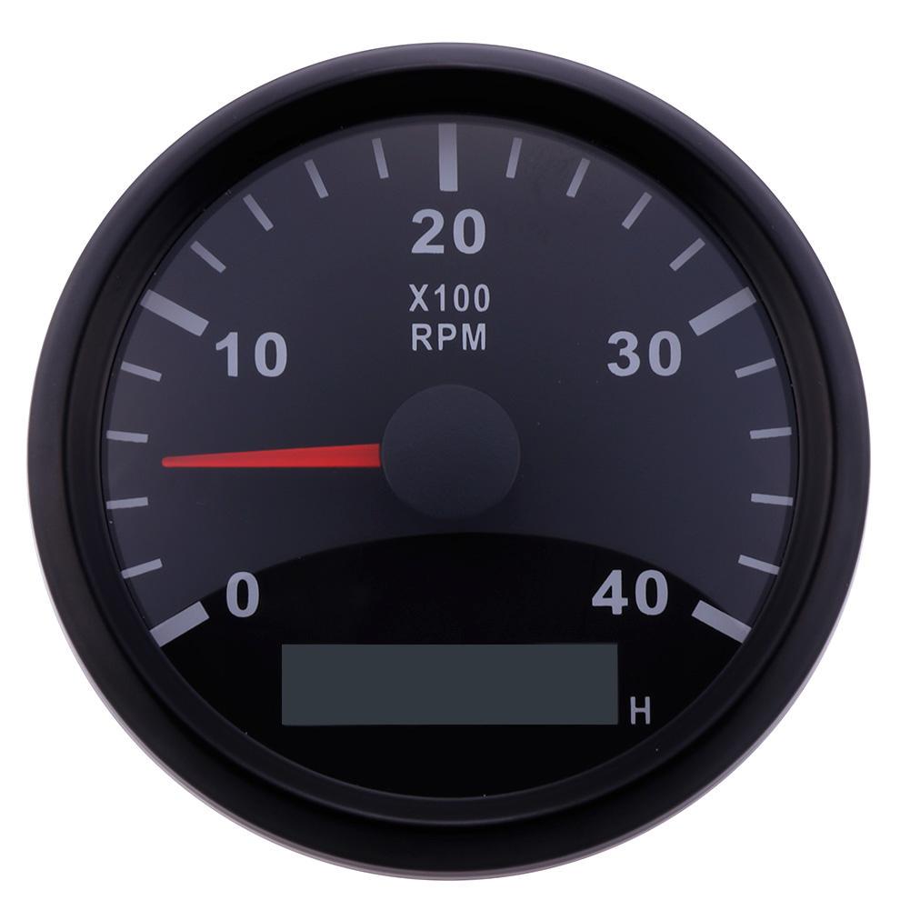 Red Backlight Car Marine RPM Tachometer Gauge WEMA LCD Tacho Hour Meter 12//24V