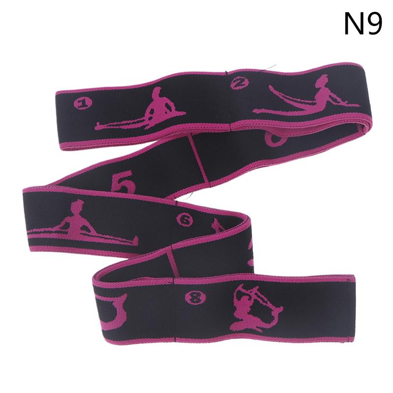 Эластичный ремень для йоги и растяжки с 8 секциями, танцевальная лента, эластичные ленты для йоги, ремень для пилатеса для домашних упражнений, ремень для подтягивания, фитнес-спорт